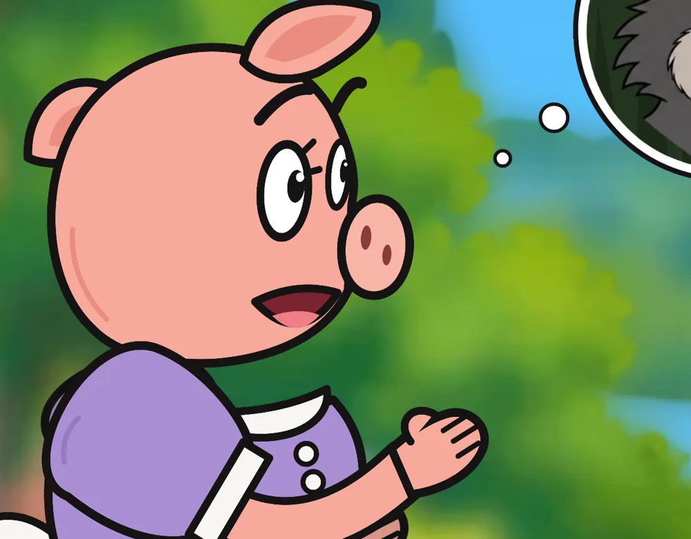 Mother Pig drawn in code, crude.